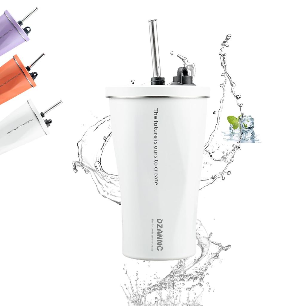DZANNC Tumbler with Coffee Large Capacity Tumbler with Cup with Stainless Steel Stylish Coffee Water Vacuum Portable Tumbler with Lid Straw, Lid,