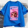 New Sometimes I Think Then I Forget Funny Cat Meme Shirt Adult and Kids Stupid Humor Cats T-shirt Fashion Short Sleeve Tops