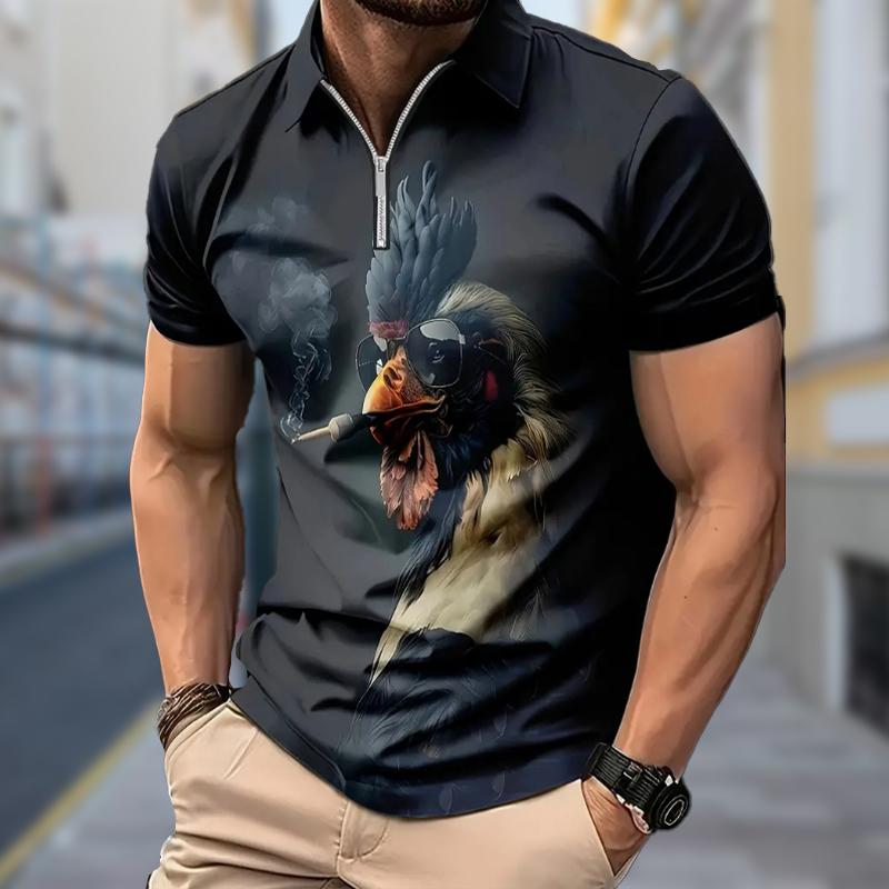 

Мужская рубашка поло повседневная на молнии с коротким рукавом модная повседневная на молнии лето весна обычный крой городской принт 3D принт рубашка 8XL коричневый