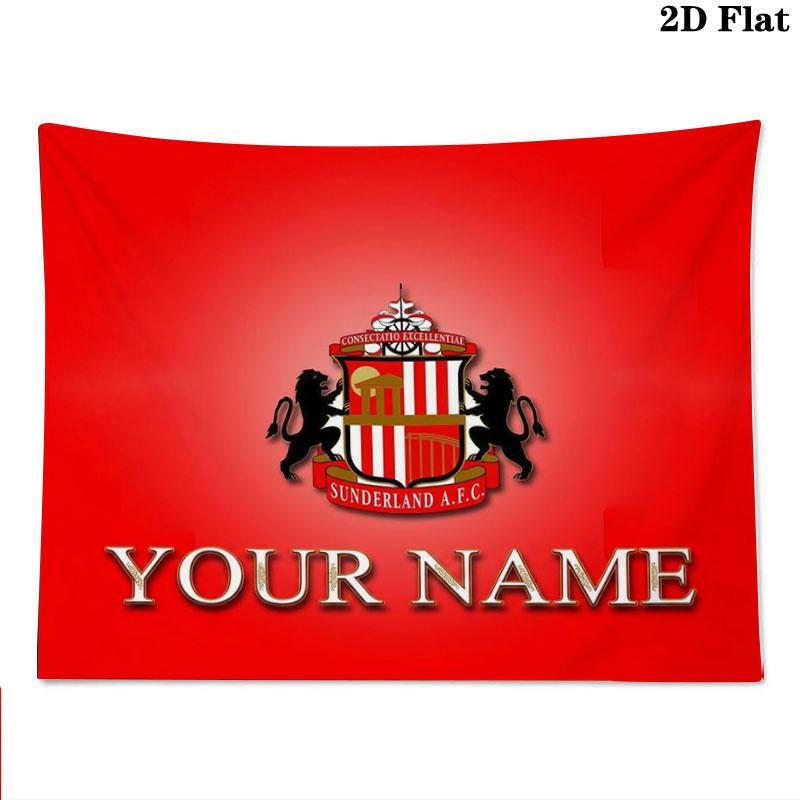 Sunderland A.F Custom Name Wall Tapestry Aesthetic Wall Hanging Printed Fabric Blanket Decorative Tapestries for Bedroom Living Room Home Decor