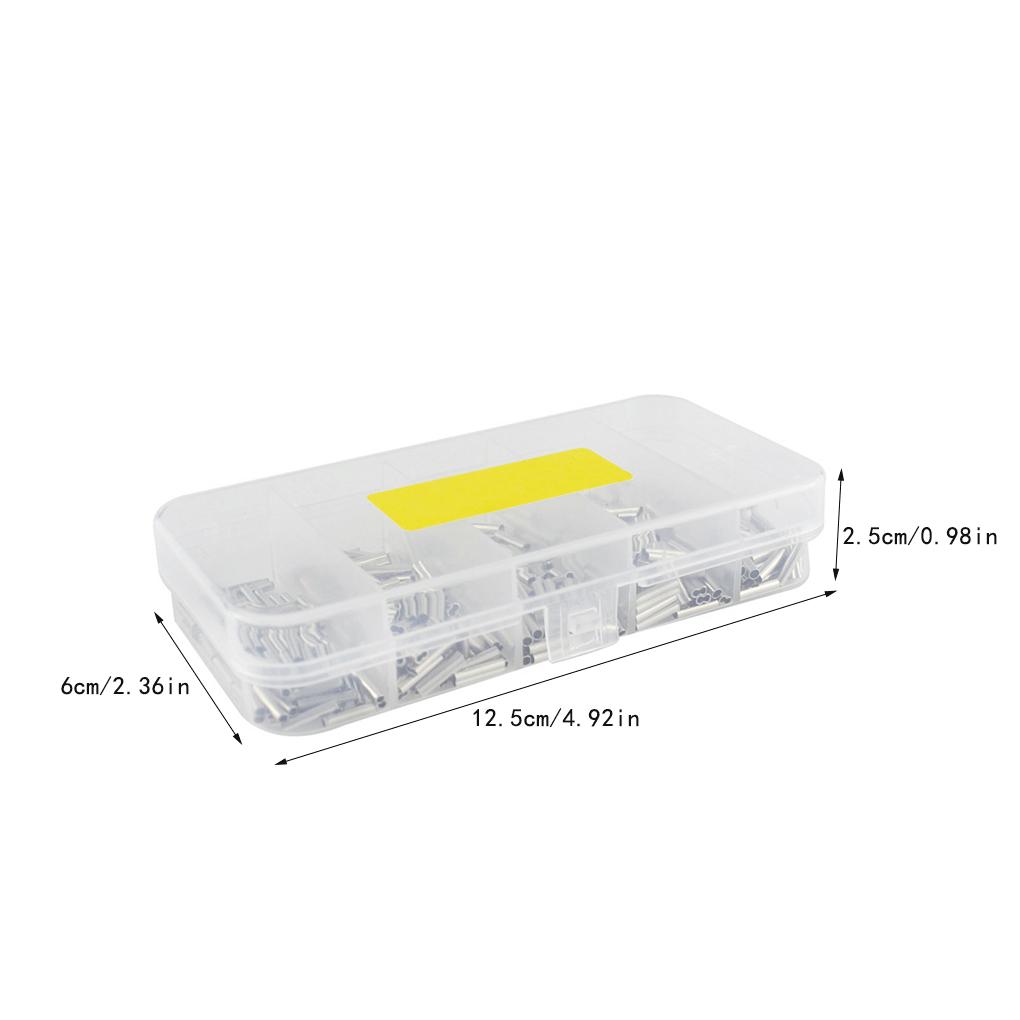 500Pcs/Box Aluminum Fishing Crimping Sleeves Wire Copper Tube Portable Outside Connectors Equipment Tools