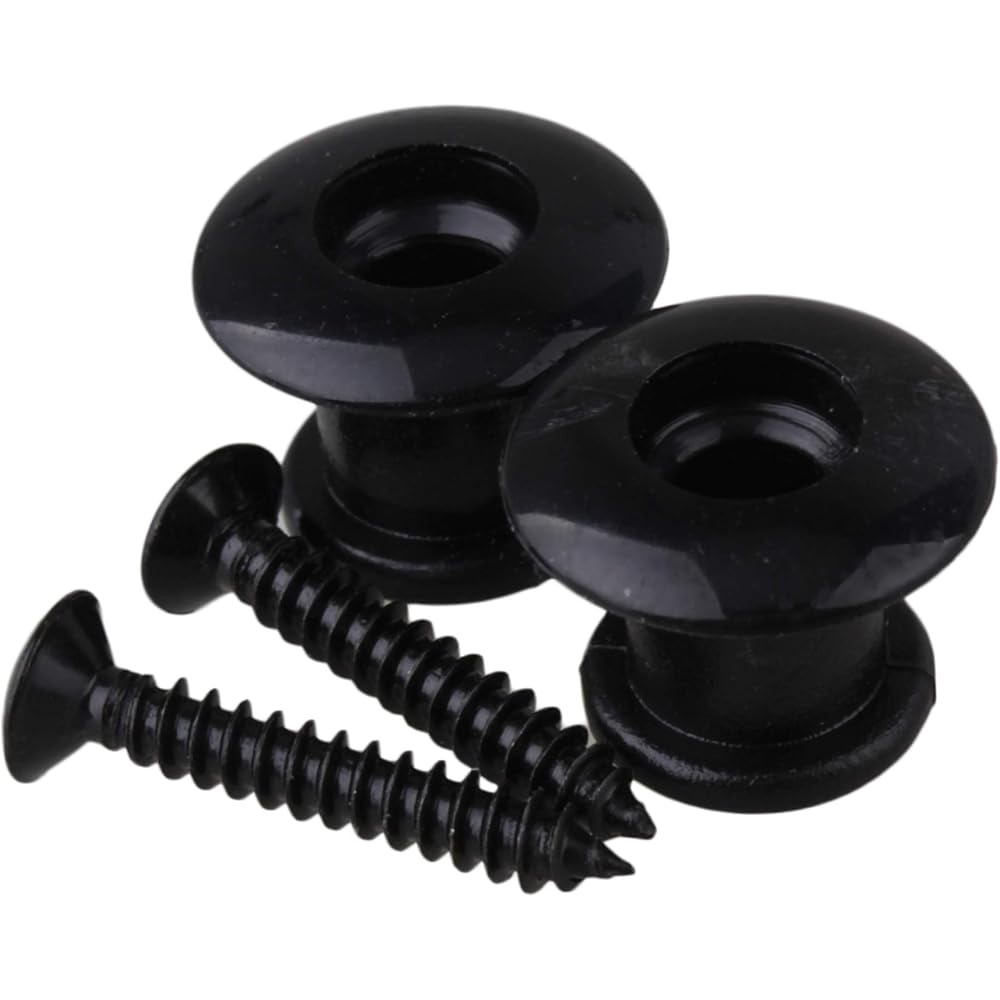 Bstinay 1 Pair Strap Pin Tail Pin Guitar Mandolin Metal Black