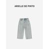 French Arielle De Pinto Girls' Pants Autumn Children's Casual Frayed Denim Wide-Leg Pants for Young Children