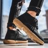 Herren Retro Kurze Stiefeletten Schuhe Mode Lässige Fahrschuhe Schwarz Braun Weite Kopfschuhe Übergröße