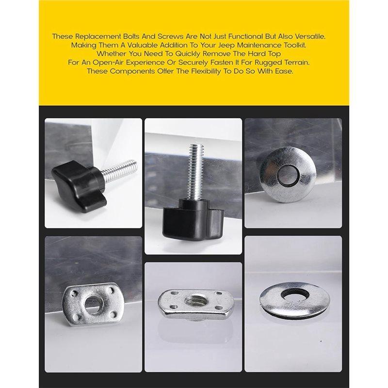 KIT Includes Tops& Hard Top Bolts And Top Mounting Knobs For Jeep Wrangler JK 2007- 2018