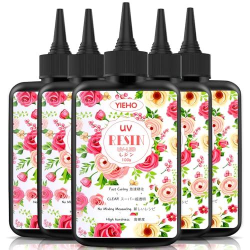 

YIEHO UV Resin, Large Capacity - 500g, Crystal-Like, Clear, Hard, Fast-Curing Resin, for Beginners, UV/LED Compatible, for DIY Handmade Jewelry, Jewel