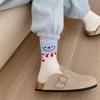 5Pairs Patchwork Cartoon Tube Socks Anti-slip Mid Calf Socks Funny Short Socks Women  Lady