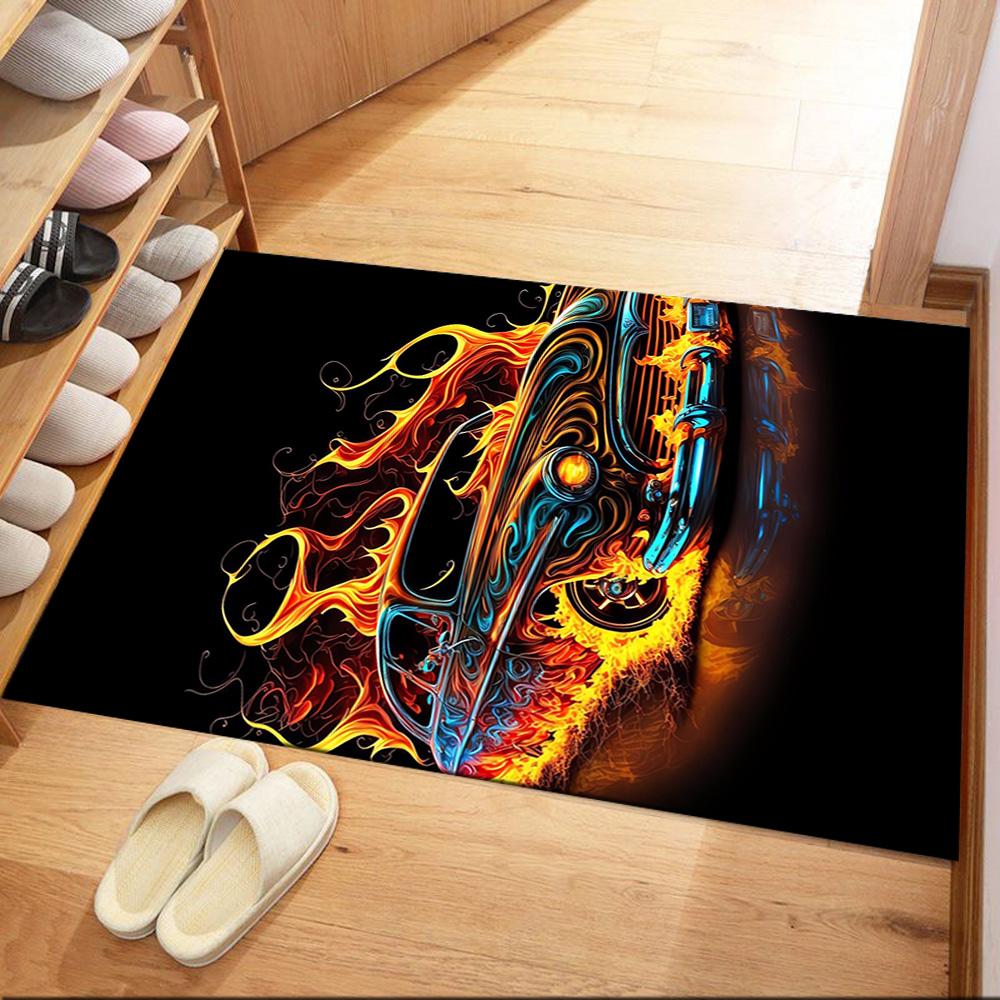 Neon Retro Car Night Drive Floor Mats for Living Room, Bedroom and Room Decoration Are Suitable for Gifts.