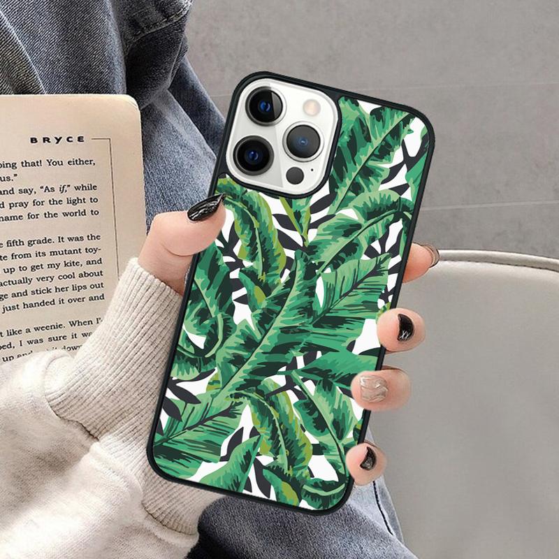 Tropical Palm Tree Banana Leaf Phone Case for iPhone 17 Air 16 16e 15 Plus for Apple 13 11 12 14 Pro Max Cover coque