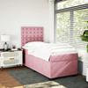 Cadre de lit avec matelas - Maison Exclusive - 80x200 cm - Velours rose - Tête de lit réglable
