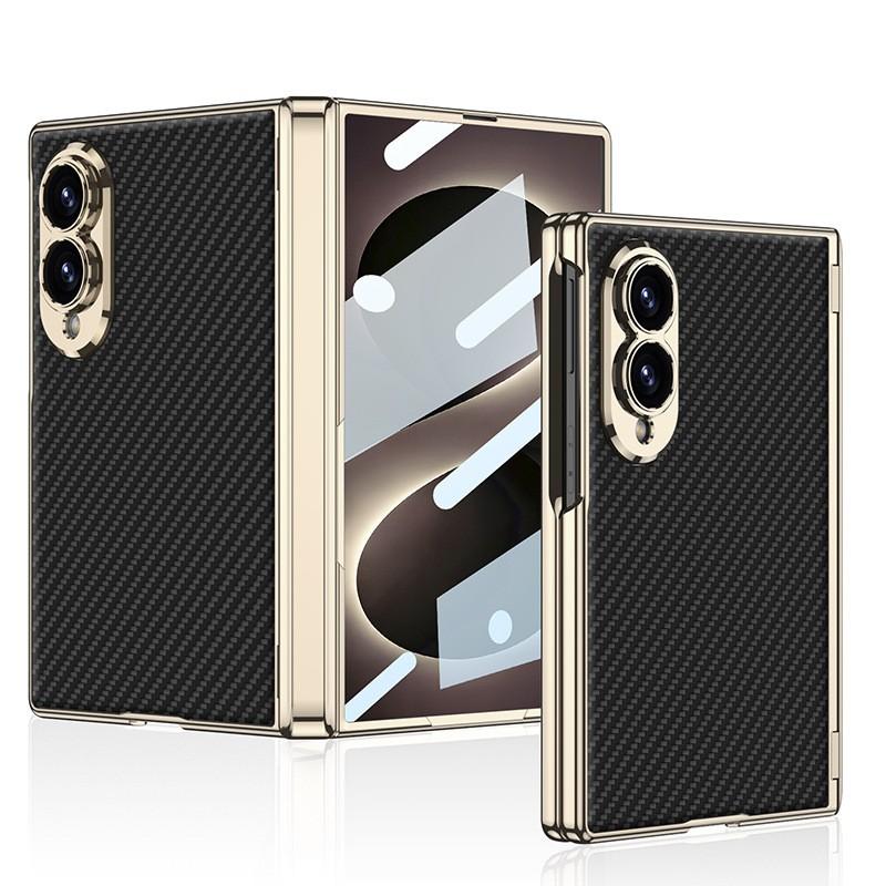 Galaxy Z Fold8 Wide Edition Electroplated Vegan Leather Magnetic Snap Case Full Coverage Shockproof Protective Cover