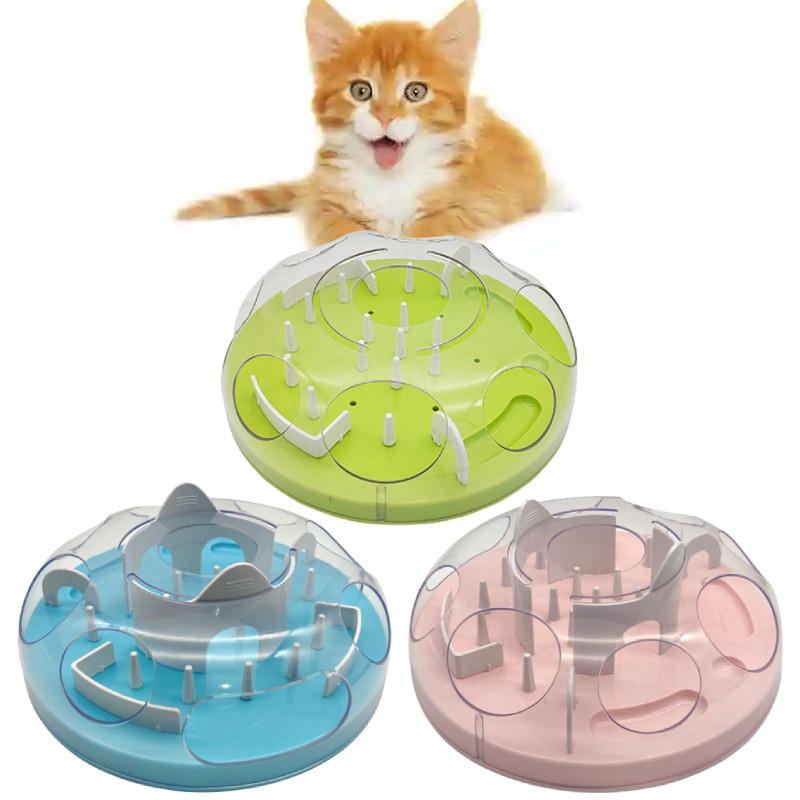 Pet Toy Maze Dispenser With Abs For Engaging Cat Play And Preventing Overeating