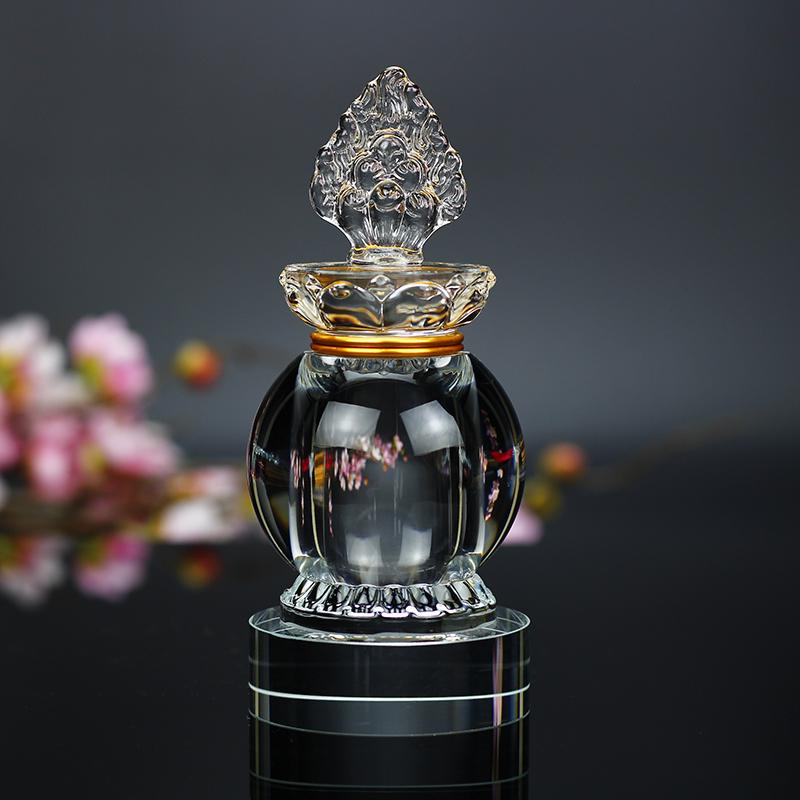 Sealed Crystal Glass Bottle for Nectar - Five-Element Pagoda Table Ornament