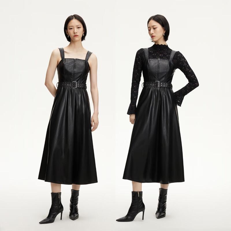 

VEROMODA Faux Leather A-Line Pinafore Dress S