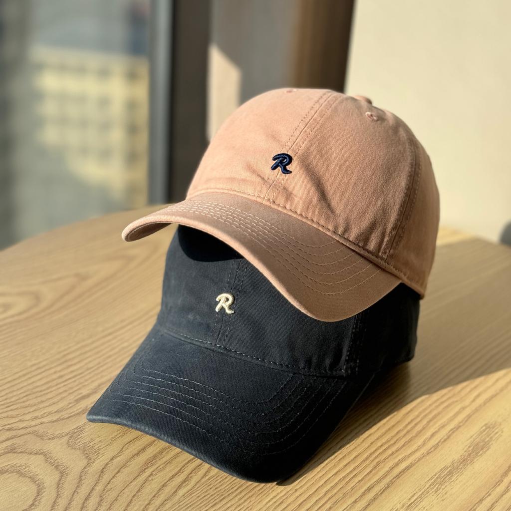 New high-quality vintage R Letter logo embroidered spring/summer thin cotton soft-top baseball cap, sun protection duckbill cap
