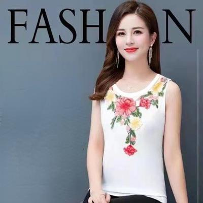 Embroidered Suspender for Women's Spring and Summer Lining Sleeveless Loose Top