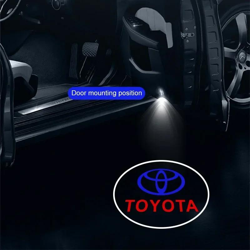 2PC/SET Car Door Welcome Light Led Car Projector Lamp Car Accessories For Toyota Corolla Yaris Chr Auris RAV4 Camry Highlander