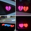 2in1 Car Window  Warning Lights Heart-Shaped LED Windshield Decoratiove Lamps Modification Neon USB Wiring Ambient Light Car DIY