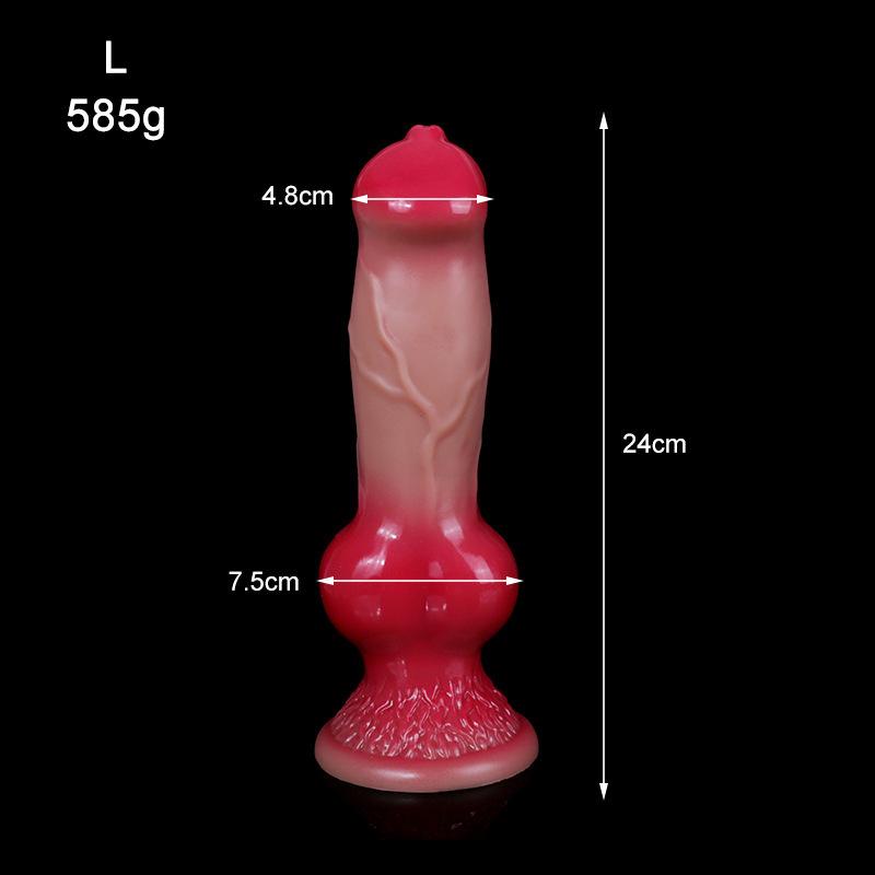 Liquid Silicone Shaped Dog Dildo Rear Anal Plug Dildo Female Masturbator Sex Products