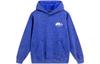 Li Ning Wade Collection, Letter Print Hooded Fleece Lined Loose Fit Pullover Sweatshirt Men's Dream Blue AWDU015-3