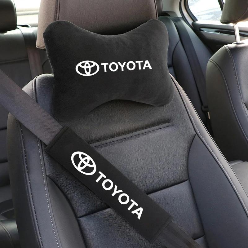 Suede Car Seat Neck Headrest Pillow Shoulder Pad For Toyota Camry Auris Corolla Yaris Aygo RAV4 Prius CHR Hilux Avensis Cruiser