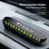 Car Temporary Parking Card Auto Emblem Phone Number Card Plate Sticker For Tesla Model Y Model 3 Model S Model X Roadster SpaceX