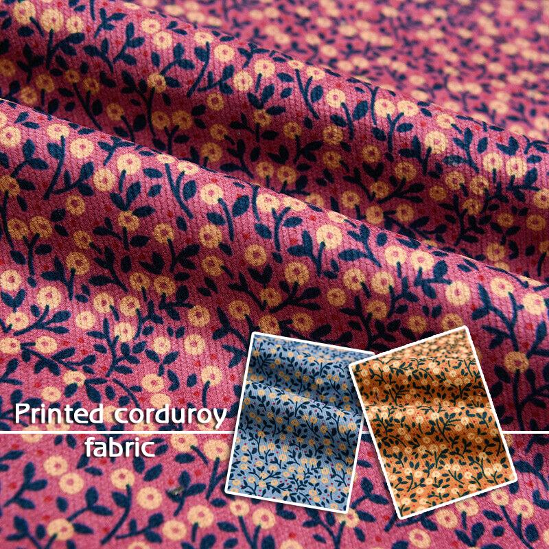 100*150cm Malá květinová tištěná látka Vintage Měkký manšestr na šití šatů, oděvů, ubrusu, tašky, dětského oblečení