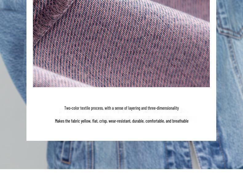 Xin Ge Women's Gradient Denim Jacket - Relaxed Fit, Washed Blue, Slimming, Versatile Lapel Style for Commute.
