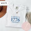 Liberty Freedom 1776 Embroidered Shirt, Minimalistic Liberty Tee, Comfort Colors® Embroidered T-Shirt, Patriotic 1776 Shirt