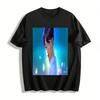Summer Pocari Sweat Co-branded Anime Style Boy Print T-shirt Unisex Casual Breathable Top Pure Cotton T-shirt
