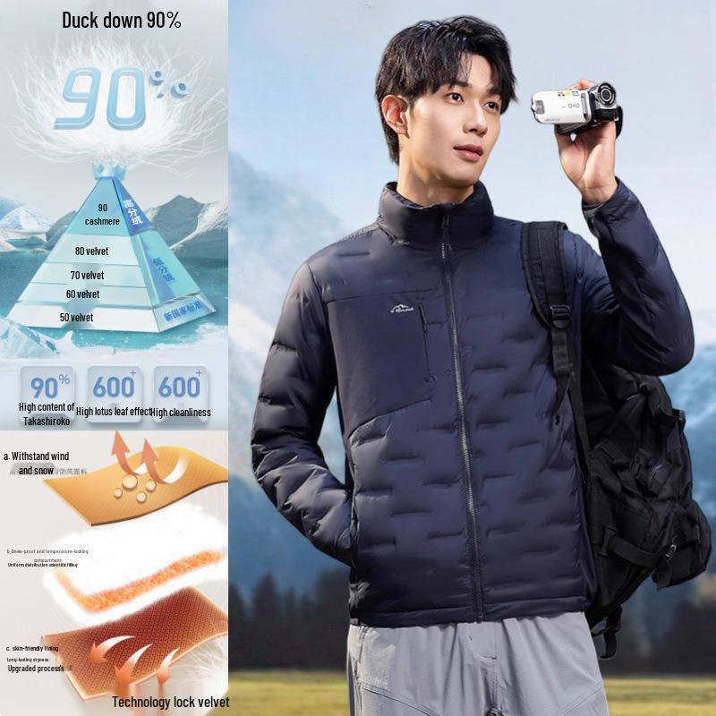 Men's Lightweight Down Jacket: 2025 Autumn/Winter Stand Collar Short Duck Down Coat