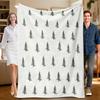 1 Piece Pine Tree Pattern Flannel Blanket, Suitable for Sofa, Bed, Office. Ideal Gift for Family, Friends, and Holidays.