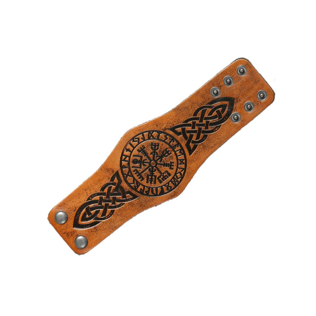 New Wide Leather Bracelet Punk Rock Style Men's Leather Sleeve Set Classic Multifunctional Unisex Fashion Accessory