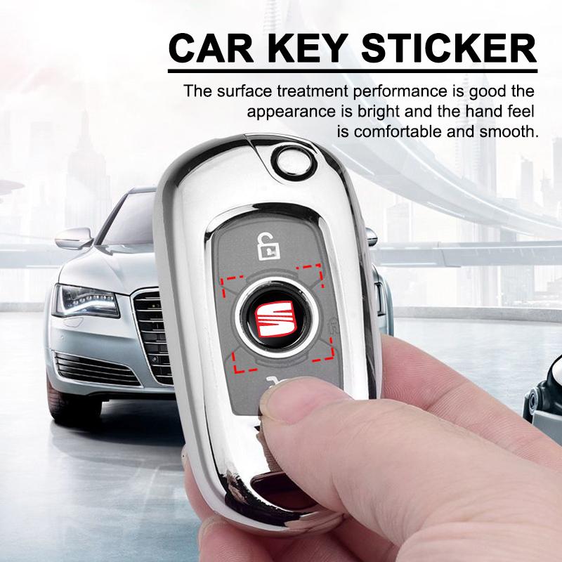 2/5/10Pcs 14mm Car Remote Key Fob Emblem Badge Radio Button Sticker For SEAT Leon FR Altea Ibiza Toledo Cordoba Alhambra Arona Ateca Exeo