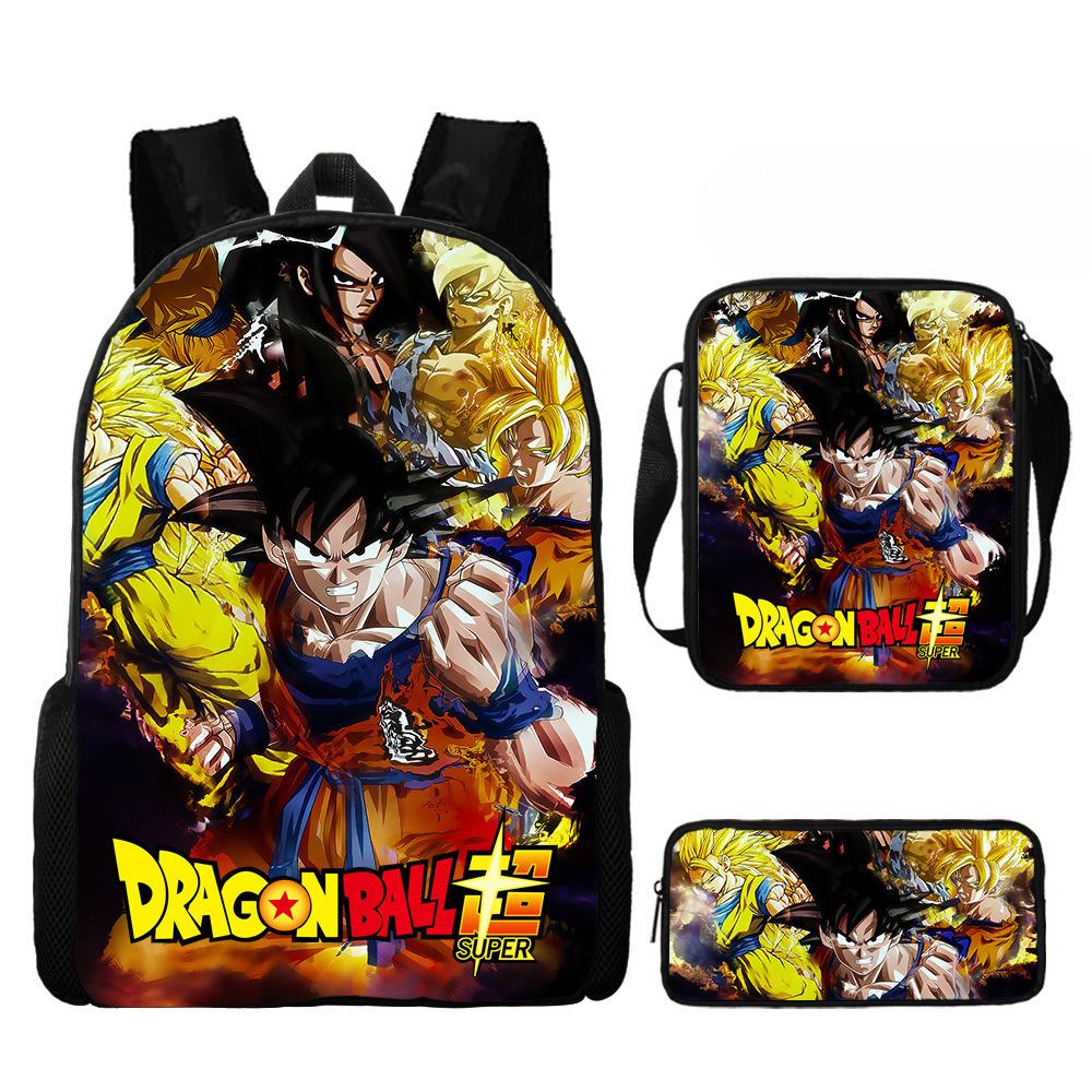 Primary And Secondary School Students Dragonball Schoolbag Three-Piece Cartoon Animation Backpack