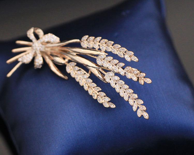 Fashion Personality Wheat Brooch Women'S Suit Brooch Simple Jacket Large Pin Accessories Men'S And Women'S Collar Pin