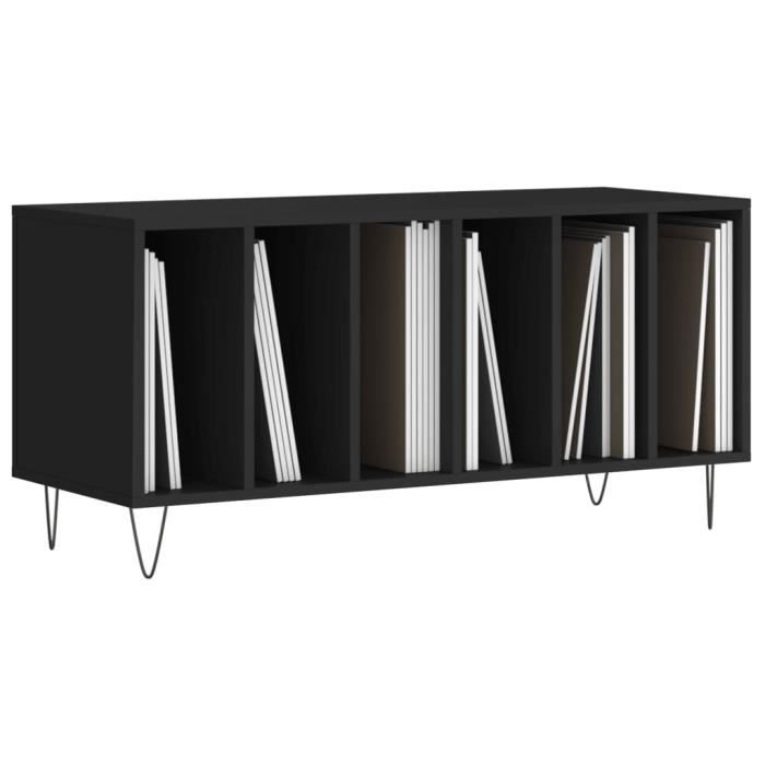 VidaXL Armoire à disques noir 100x38x48 cm bois d'ingénierie 831749