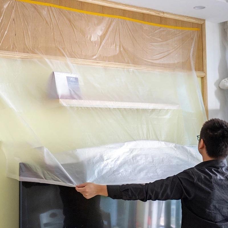 20M Multi-Purpose Masking Film With Tape Furniture Dust Cover Protective Film Dustproof Sheet