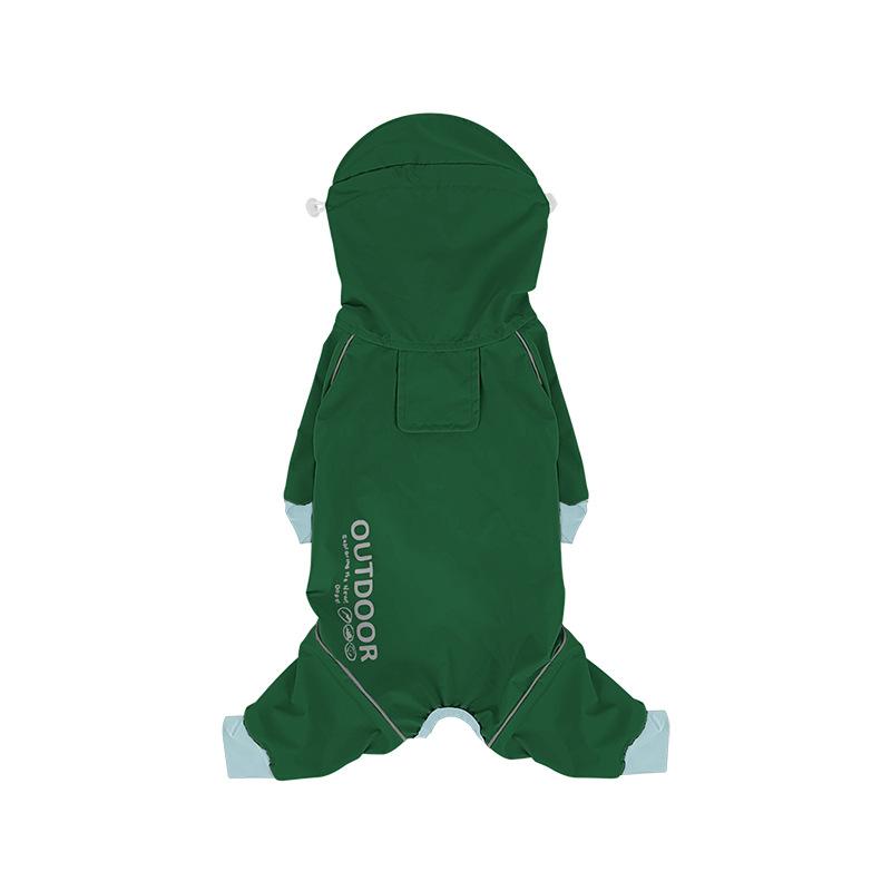 

Плащ для питомца на четыре сезона, уличный, ветрозащитный, водонепроницаемый, контрастного цвета, куртка на четыре лапы, одежда для щенка шнауцера 2XL зелёный