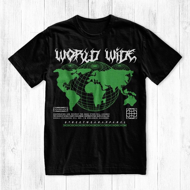

Worldwide Streetwear TShirt Graphic Tee Summer Unisexs and Womens Loose and Breathable Cotton Tshirt S