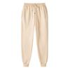 Men'S Laced Sports Casual Lined Pure Color Long Pants For Autumn And Winter