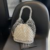 2025 summer new gold and silver thread bracelet hook hollow woven bag fashion trend vacation beach portable shoulder bag