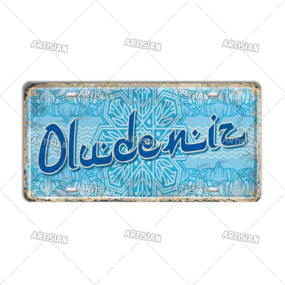 TURKEY Landmark License Plate Turkiye City Decorative Vehicle Plate Metal Tin Plaque Wall Decor Garage Bar Pub Club