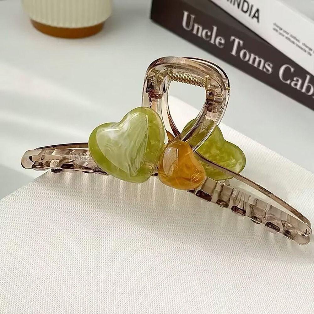 High Elastic Hair Clip Hair Accessories Shark Clip Gentle Love Heart Hairpin  Women