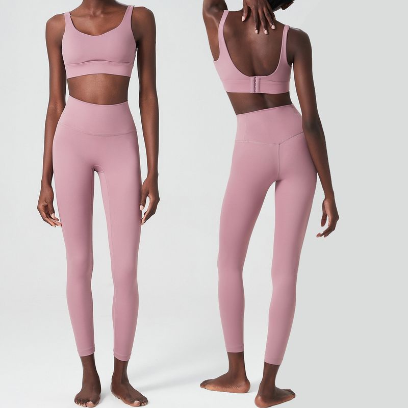 

Back Killer Series plus Size Yoga Wear Suit Female Cross-Border Fashion Sports Fitness Clothes Two-piece Set Light Lotus Root M