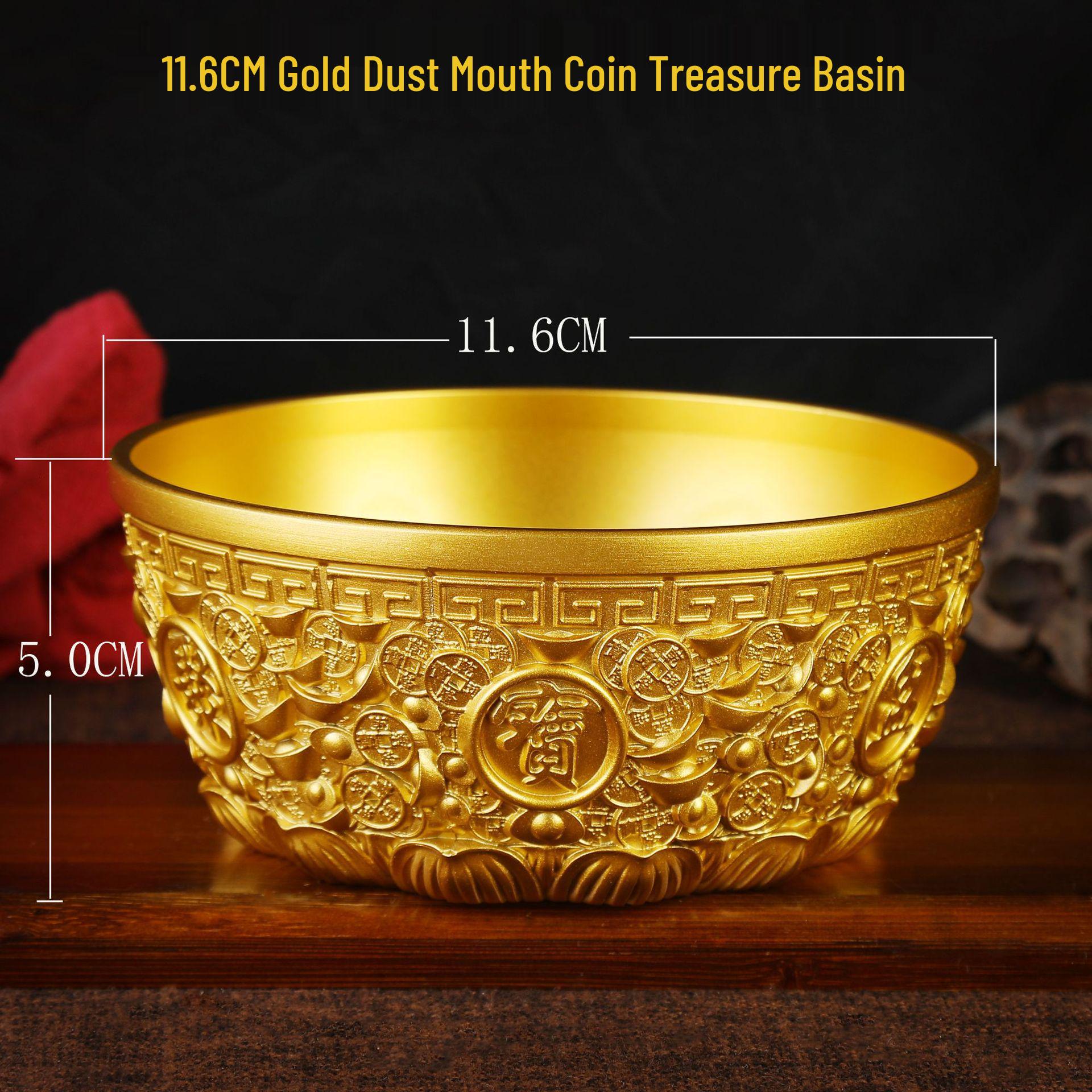 Ancient Charm Brass Coin Basin: Bronze Furniture Ornament & Gift