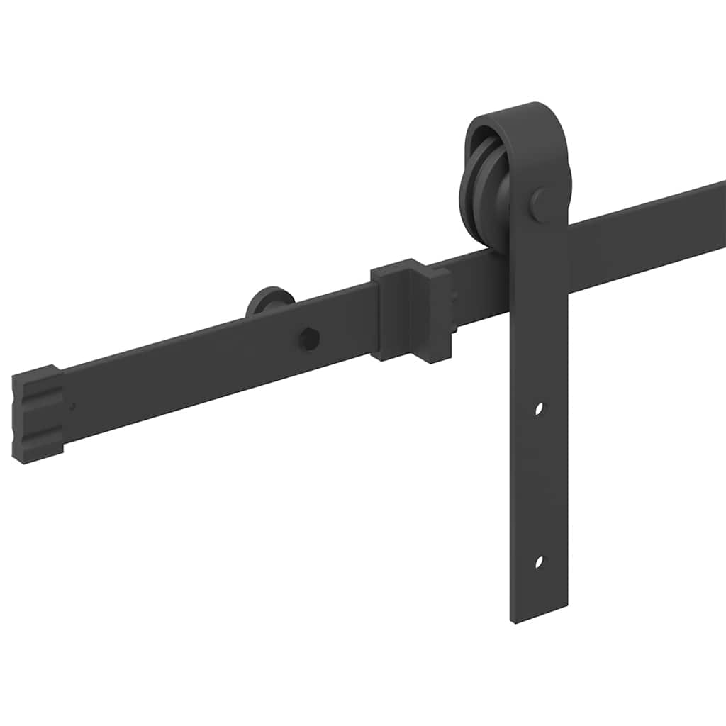 Sliding Door Hardware Kit 200 Cm Steel Black