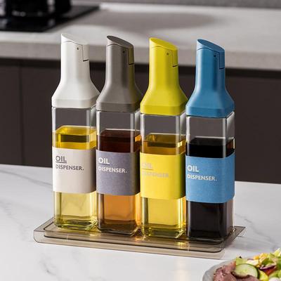 Haushalts-Küchen-Glasflasche für Öl, Sojasauce und Essig mit auslaufsicherem Design