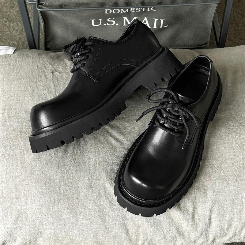 Fashion Platform Derby Shoes for Men with A High-end and Niche Design,height-increasing Insoles Mens Leather Shoes British Formal Shoes