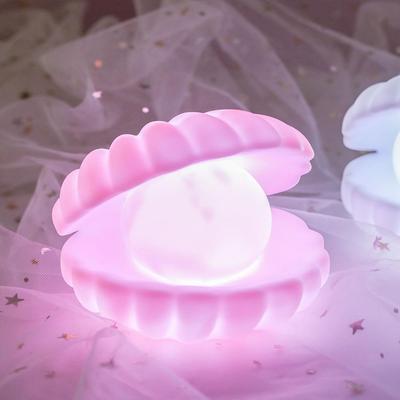 New Ceramic Shell Pearl LED Night Light Streamer Fairy Shell Nordic Night Lamp Bedside Home Decor Bedroom Night Lights